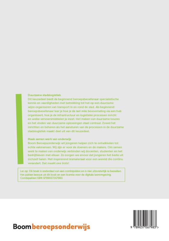 Achterkant van Keuzedeel Duurzame stadslogistiek 2024 | combipakket