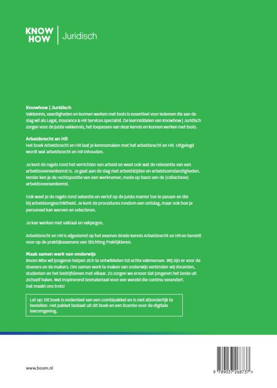 Achterkant van Arbeidsrecht & HR | combipakket