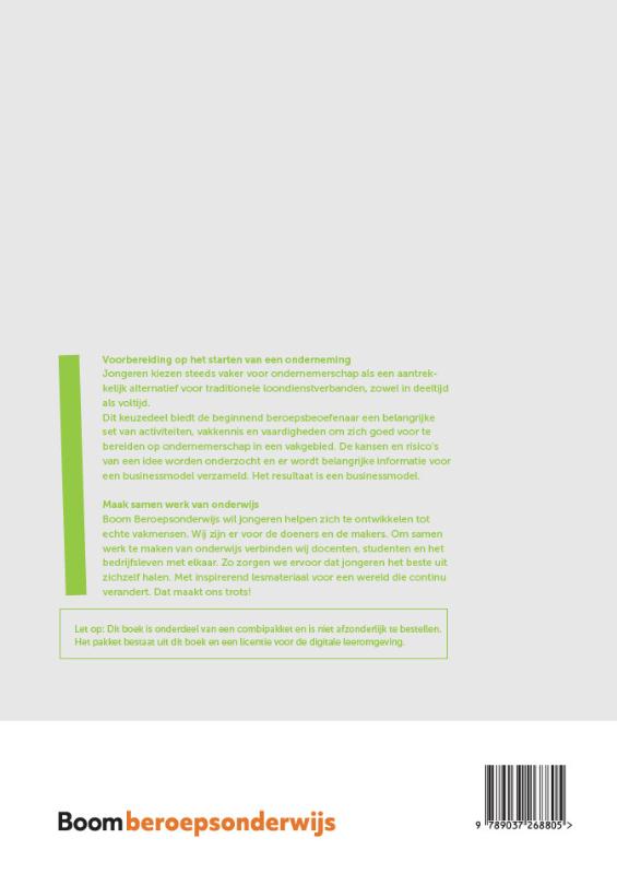 Achterkant van Voorbereiden op het starten van een onderneming | combipakket