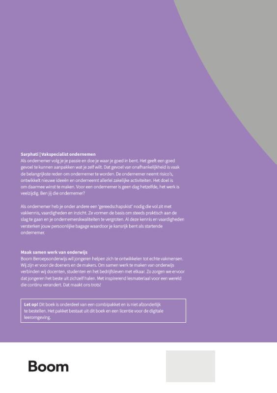 Achterkant van Vakspecialist Ondernemer - Commercieel plan | combipakket