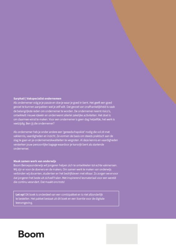 Achterkant van Vakspecialist Ondernemer - Financieel plan | combipakket