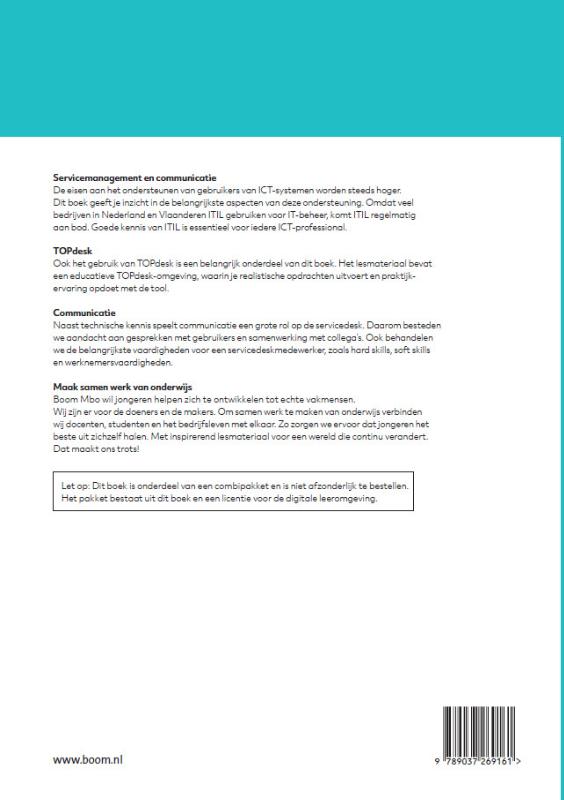 Achterkant van Servicemanagement en communicatie | combipakket