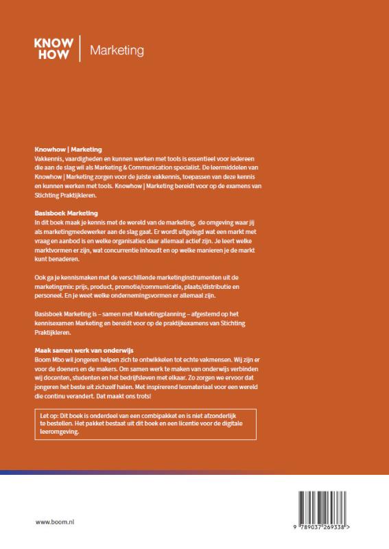 Achterkant van Basisboek Marketing | combipakket