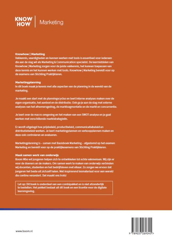 Achterkant van Marketingplanning | combipakket