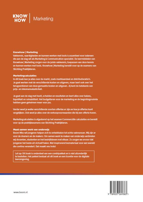 Achterkant van Marketingcalculaties | combipakket