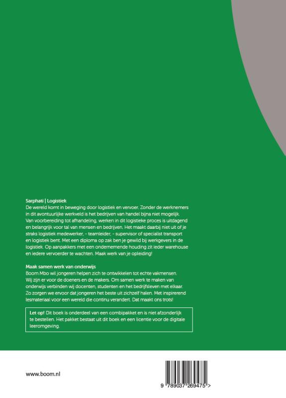 Achterkant van Plannen en organiseren van logistieke processen | combipakket