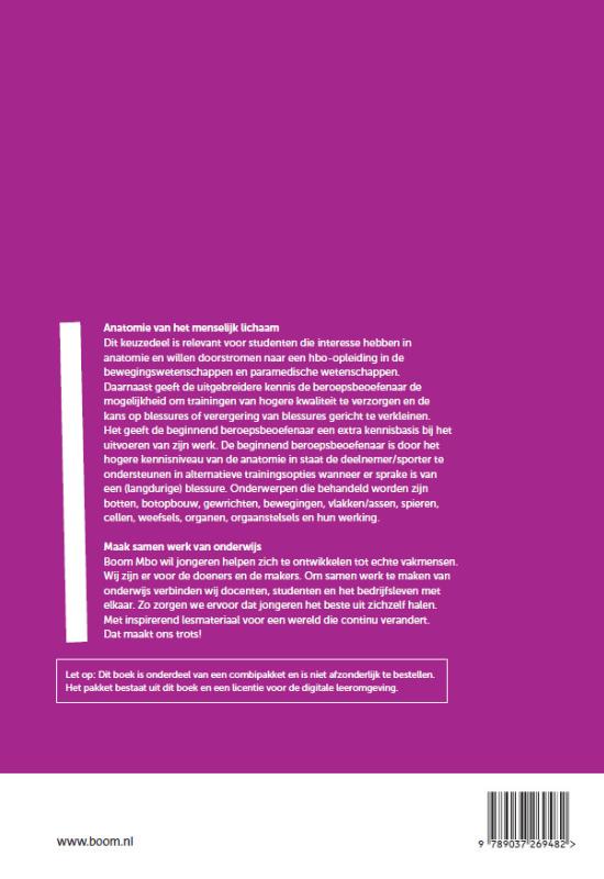 Achterkant van Keuzedeel Anatomie van het menselijk lichaam | combipakket
