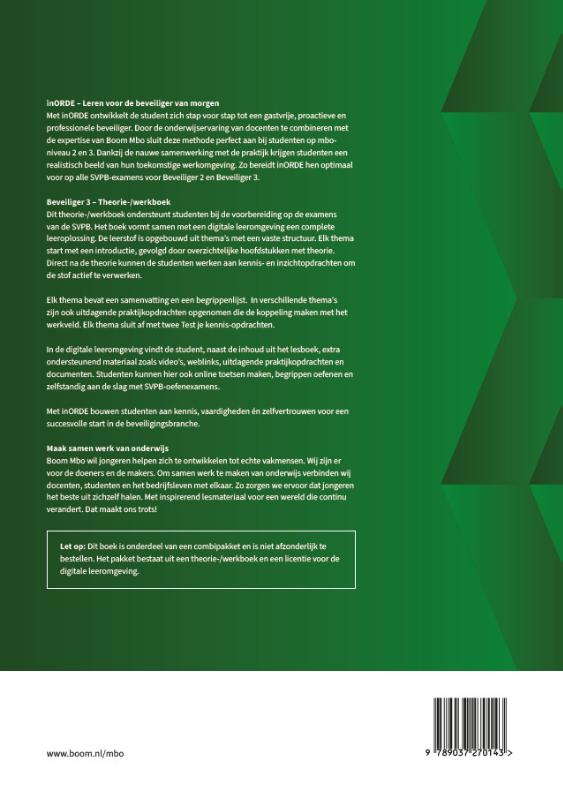 Achterkant van theorie/werkboek