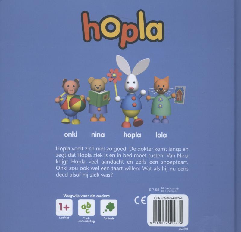 Achterkant van Hopla is ziek