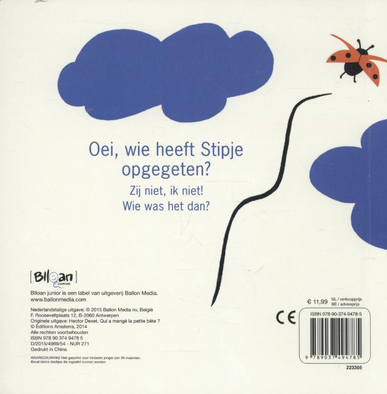 Achterkant van Oei, wie heeft Stipje opgegeten?