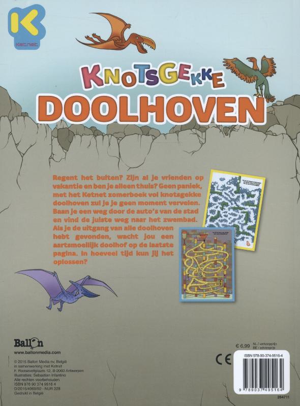 Achterkant van Knotsgekke doolhoven