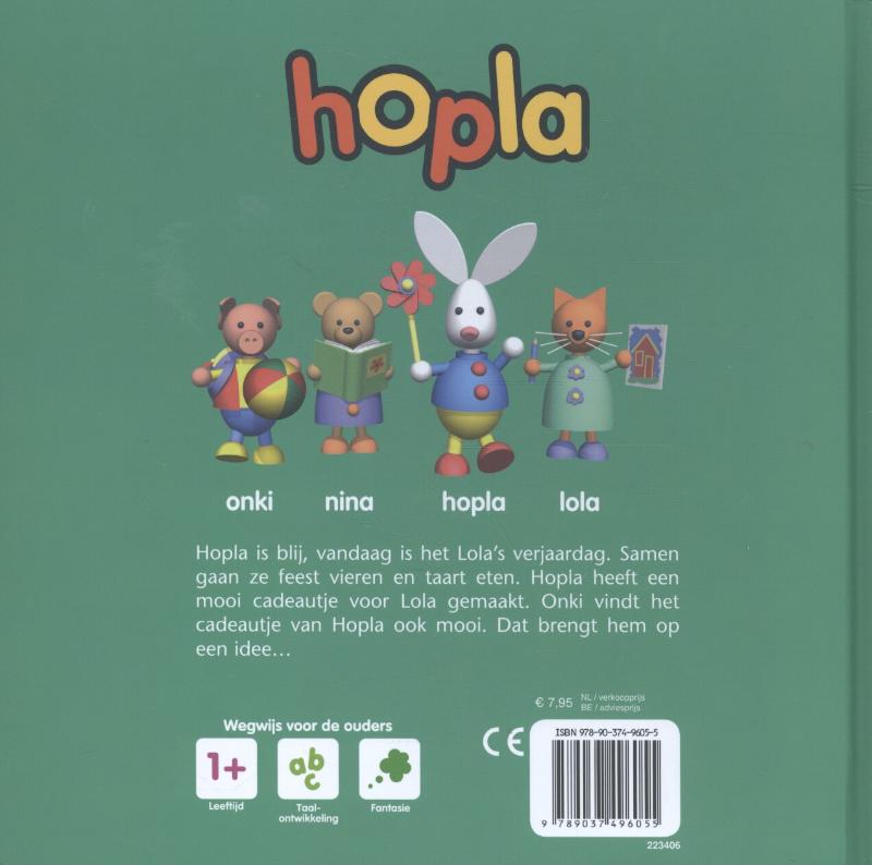 Achterkant van Hopla viert feest