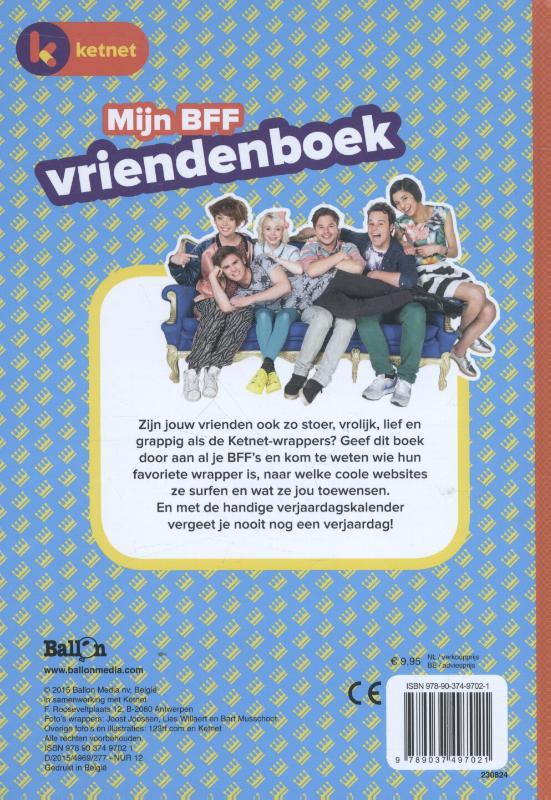 Achterkant van Mijn BFF vriendenboek