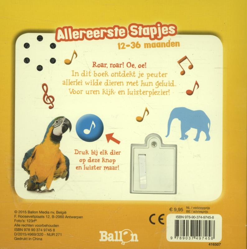 Achterkant van Geluidenboek: Wilde dieren