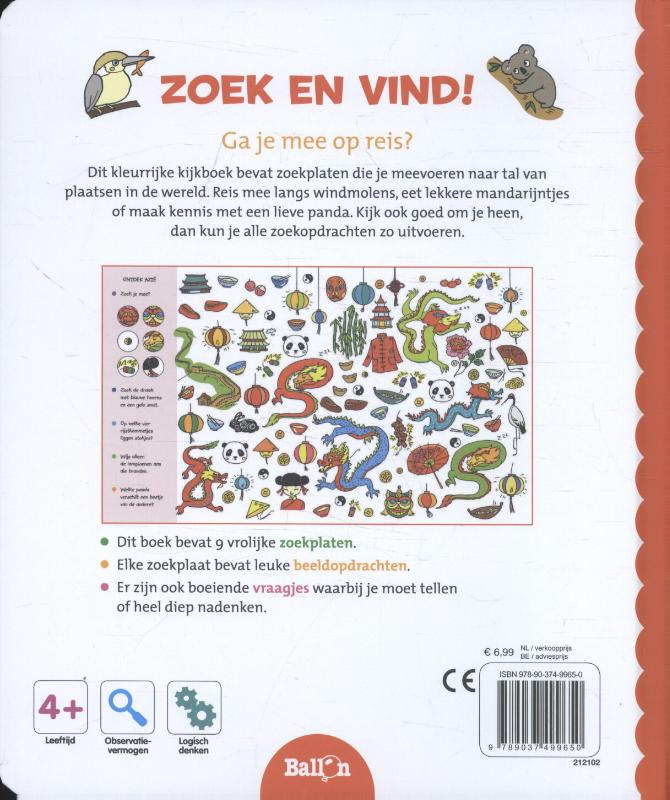 Achterkant van Zoek & vind...Reis rond de wereld