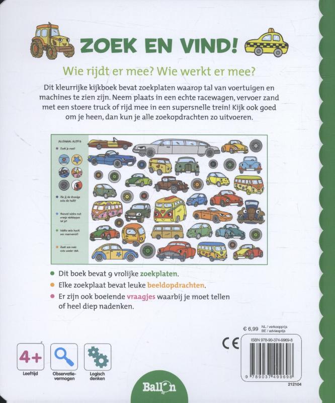 Achterkant van Zoek & vind...Voertuigen en machines