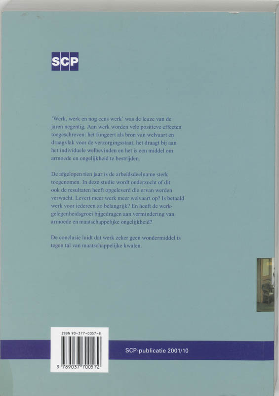 Achterkant van Over werken in de postindustriele samenleving