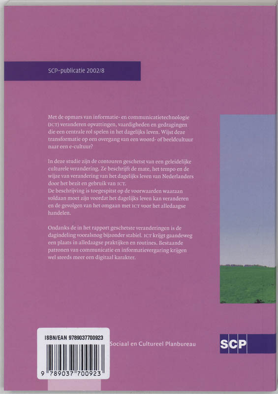 Achterkant van E-cultuur. een empirische verkenning