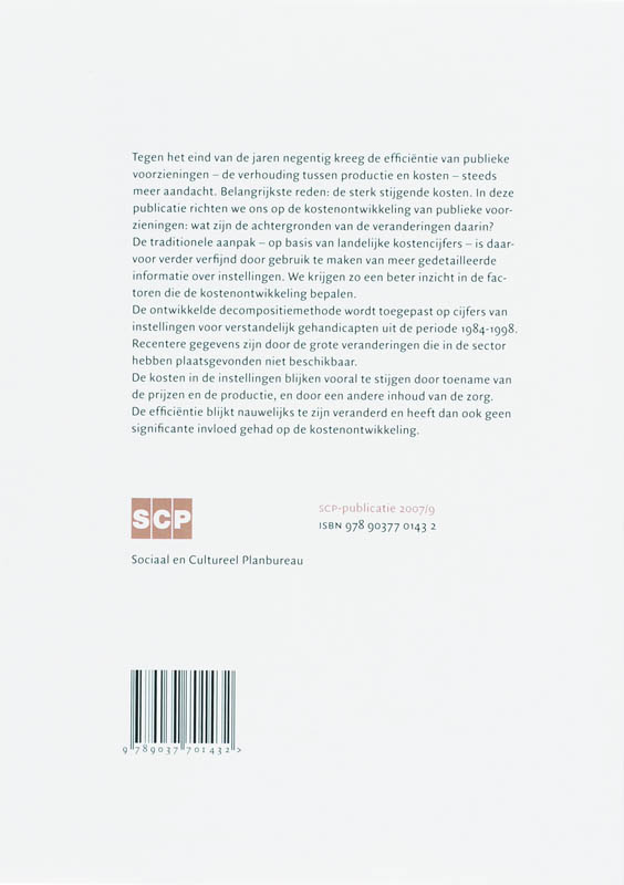 Achterkant van Kosten in kaart