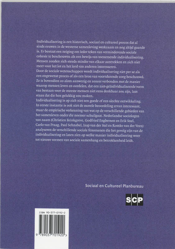 Achterkant van Individualiseruing & sociale integratie