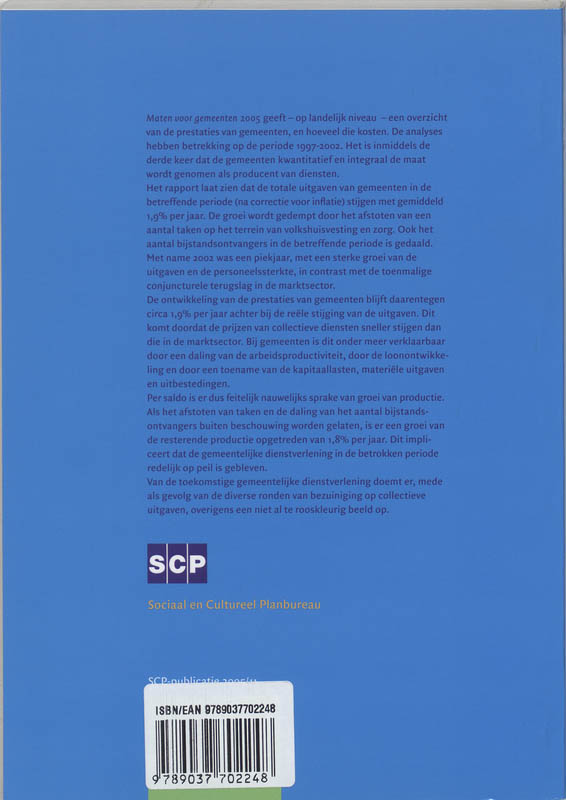 Achterkant van Maten voor gemeenten 2005