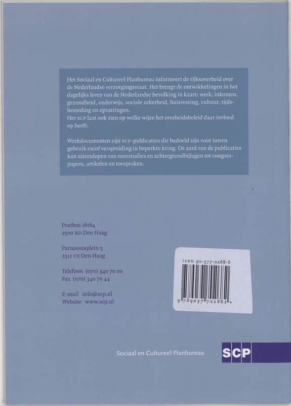 Achterkant van SCP-maat voor lichamelijke beperkingen op basis van AVO 2003