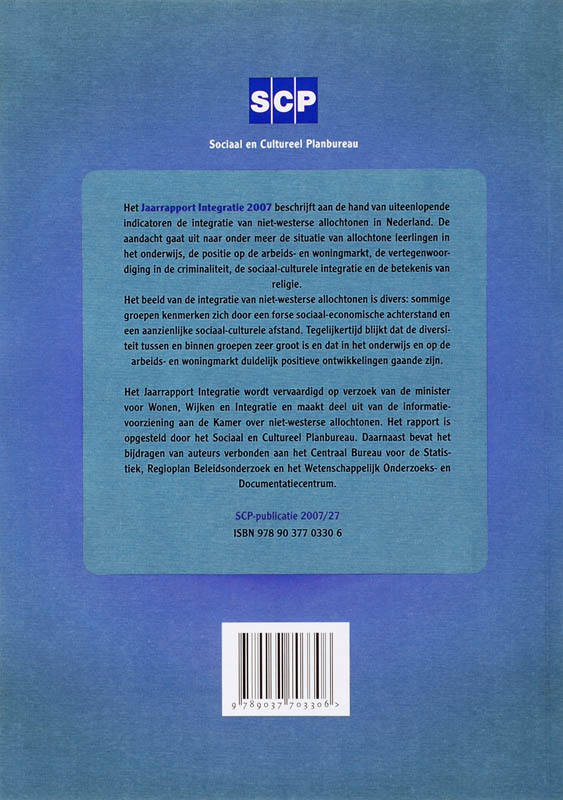 Achterkant van Jaarrapport integratie 2007