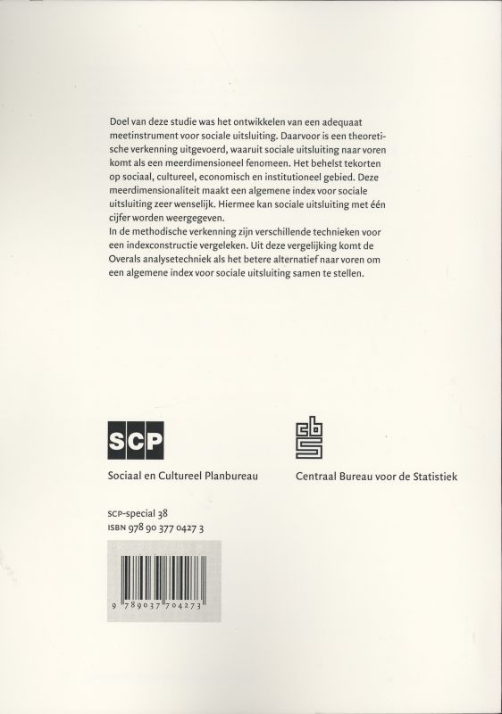 Achterkant van Sociale uitsluiting: een meetinstrument