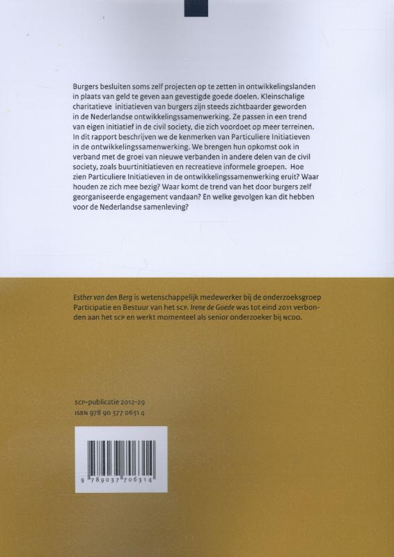 Achterkant van Particuliere initiatieven in ontwikkelingssamenwerking
