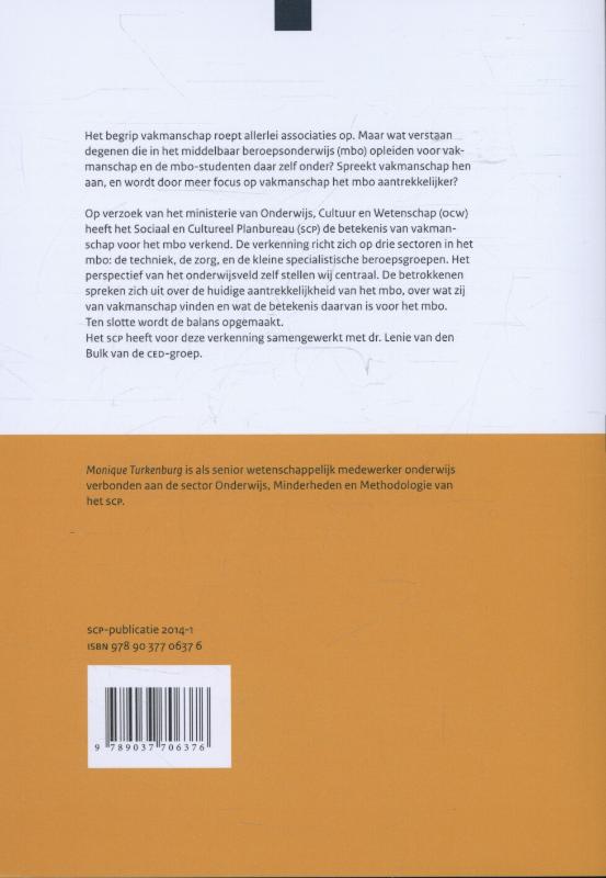 Achterkant van Kansen voor vakmanschap in het mbo