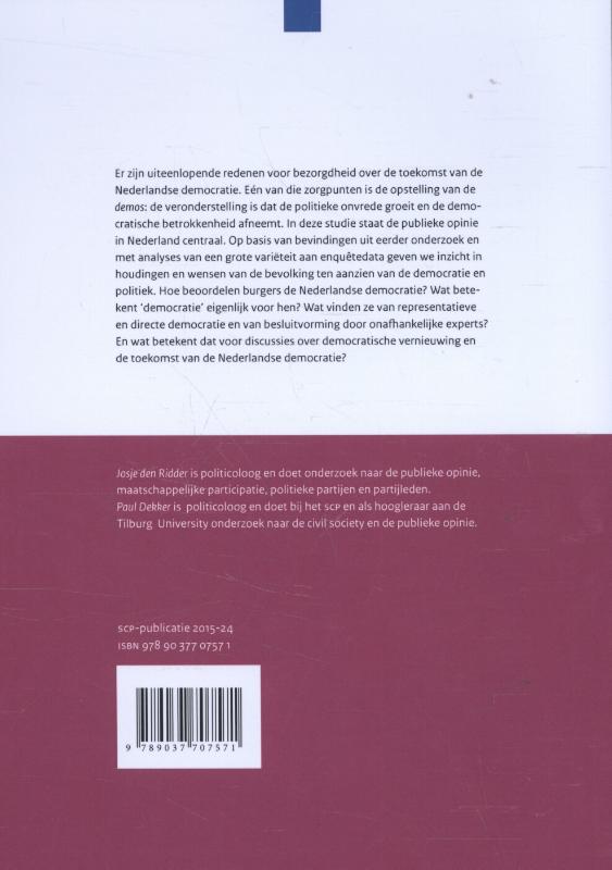 Achterkant van Meer democratie, minder politiek?