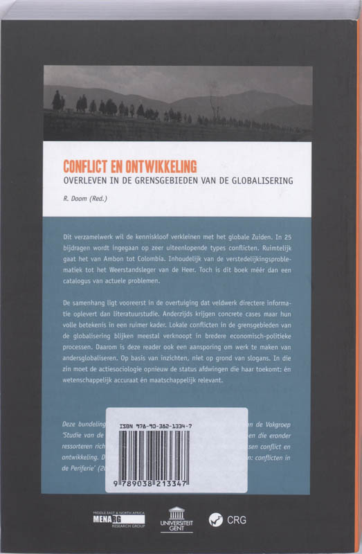 Achterkant van Conflict en ontwikkeling