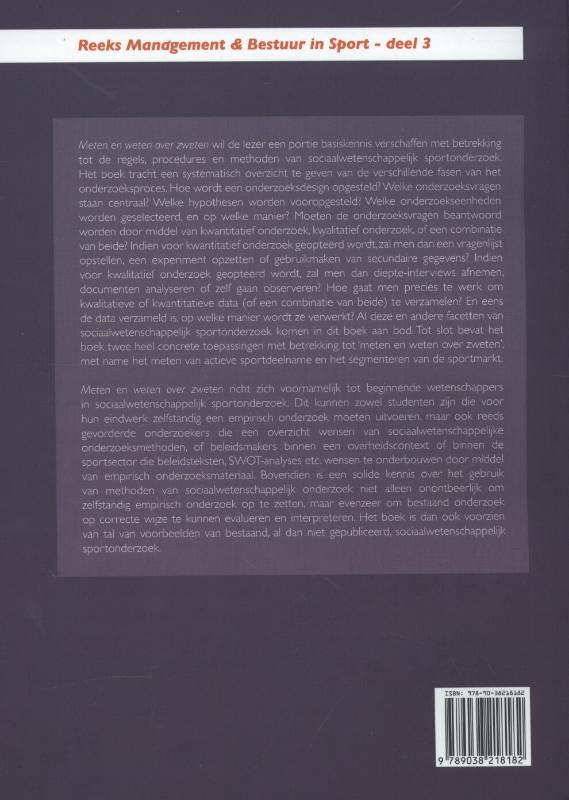 Achterkant van Meten en weten over zweten