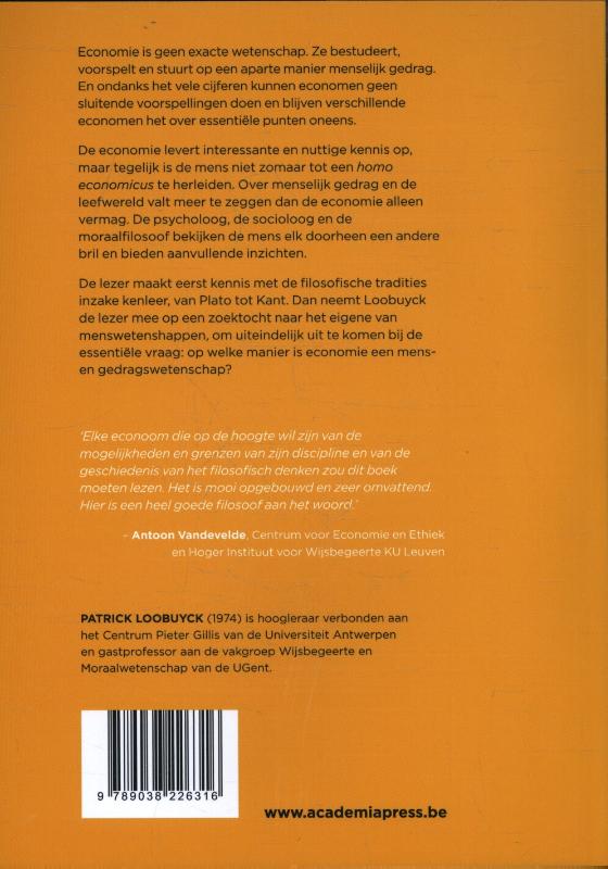 Achterkant van Filosofie voor economen