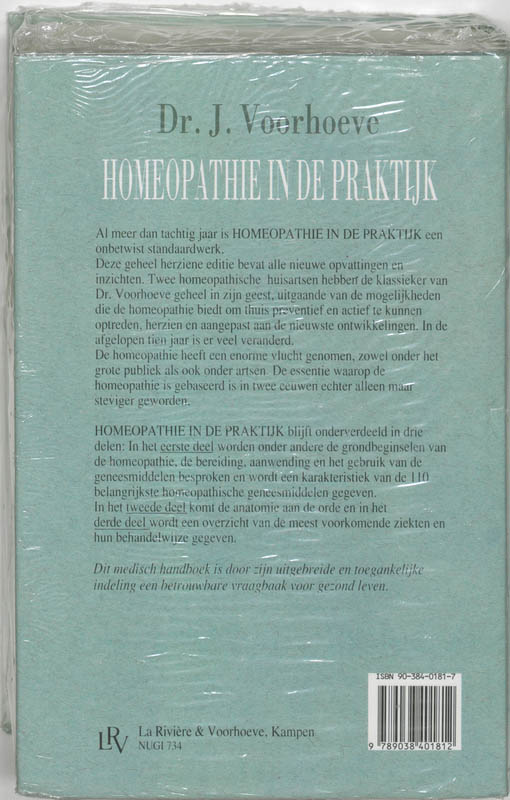 Achterkant van Homeopathie in de praktijk