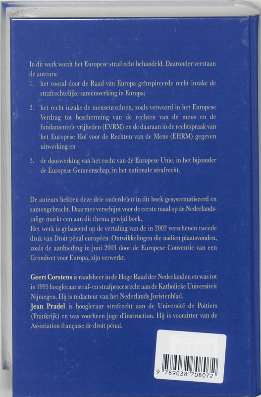 Achterkant van Het Europese strafrecht