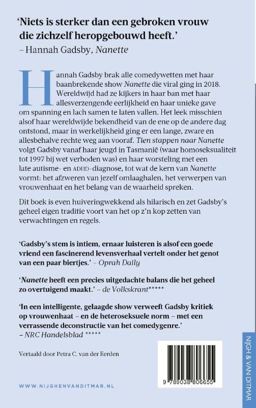 Achterkant van Tien stappen naar Nanette