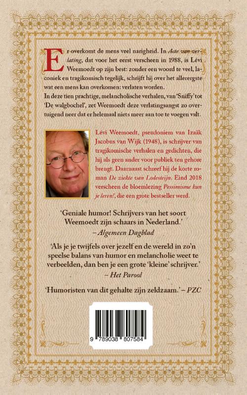 Achterkant van Acte van verlating