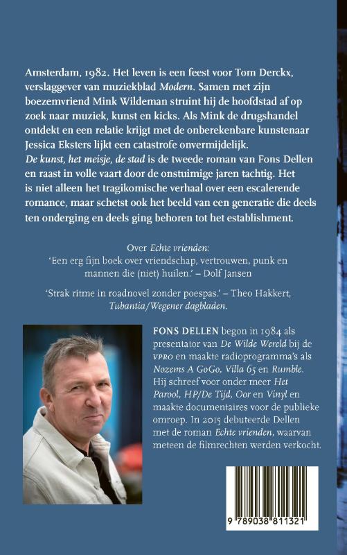 Achterkant van De kunst, het meisje, de stad