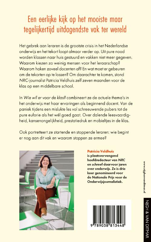 Achterkant van Wie wil er voor de klas?