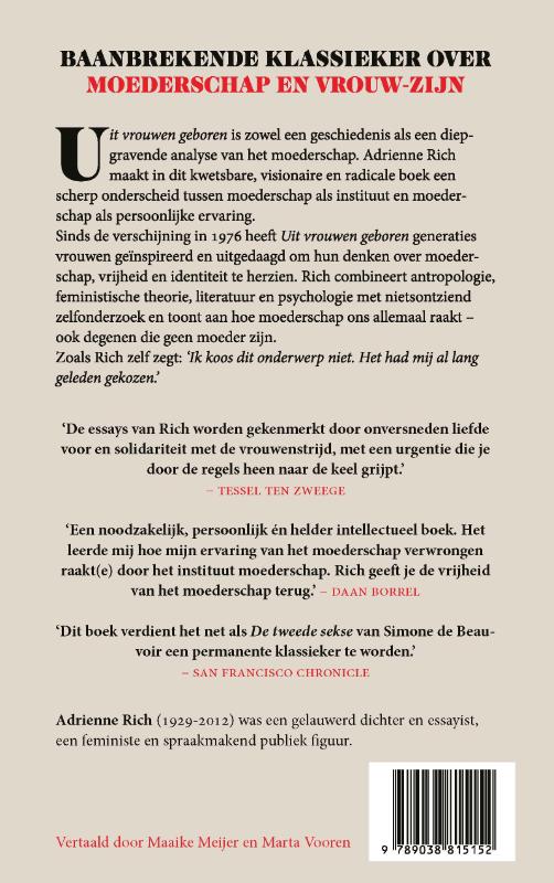 Achterkant van Uit vrouwen geboren