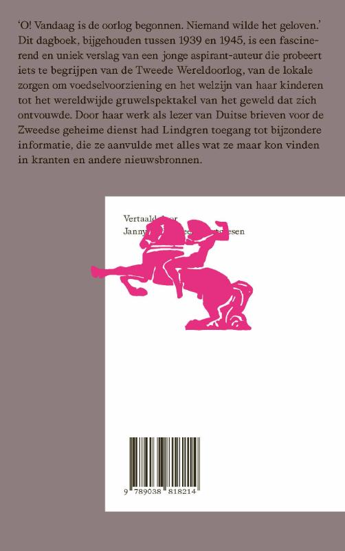Achterkant van Oorlogsdagboek