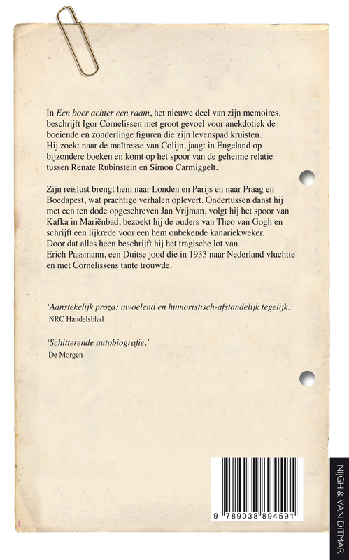 Achterkant van Een boer achter een raam
