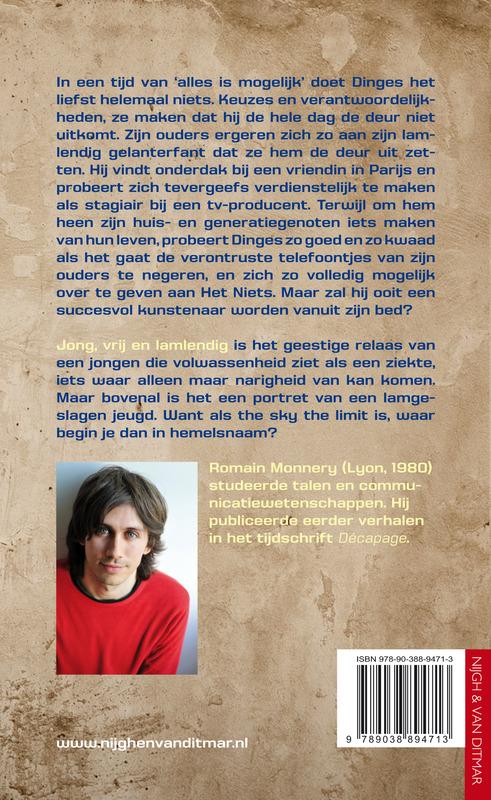 Achterkant van Jong, vrij en lamlendig