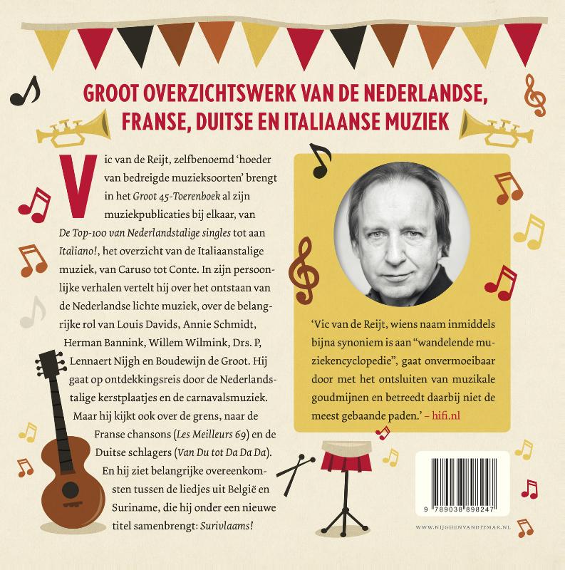 Achterkant van Vic van de Reijts groot 45-toerenboek