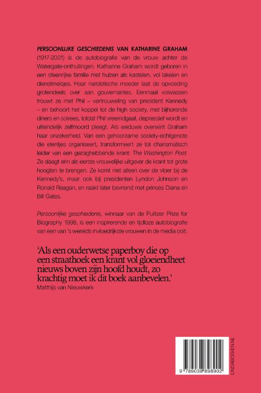 Achterkant van Persoonlijke geschiedenis