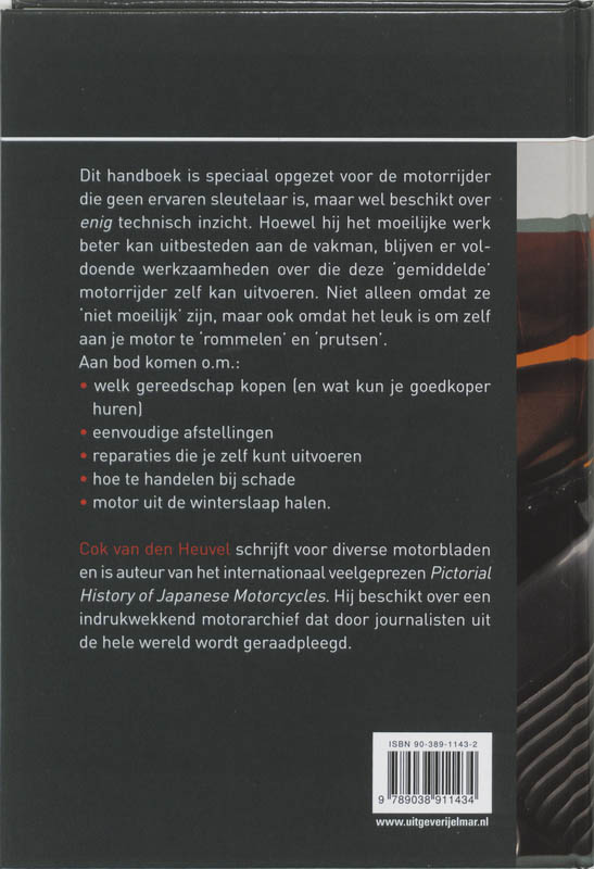 Achterkant van Handboek Motoronderhoud