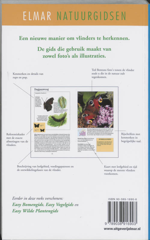 Achterkant van De Easy vlindergids