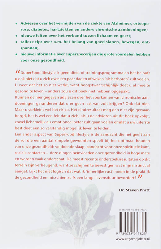 Achterkant van SuperFood lifestyle