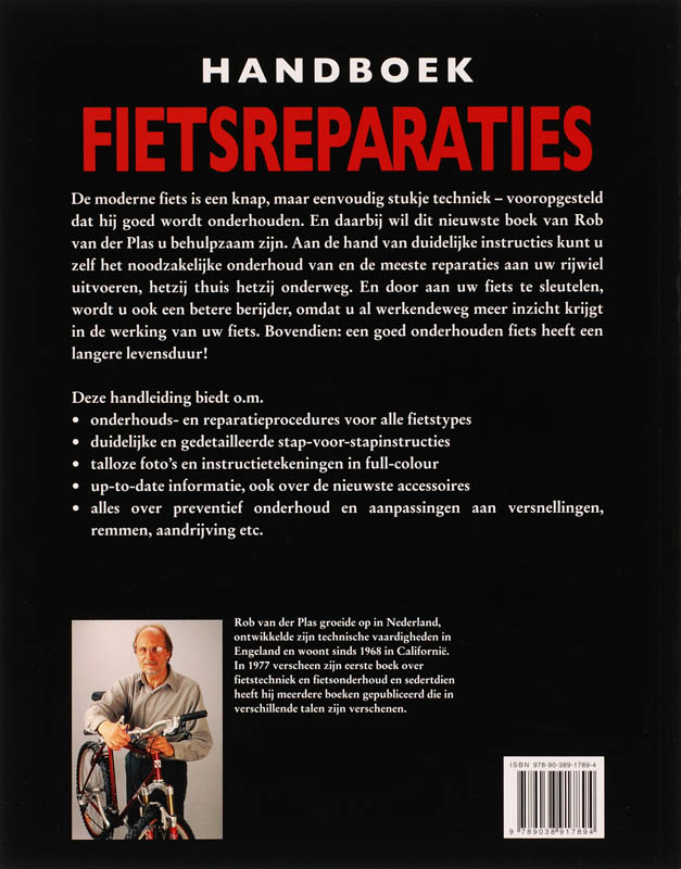 Achterkant van Handboek fietsreparaties